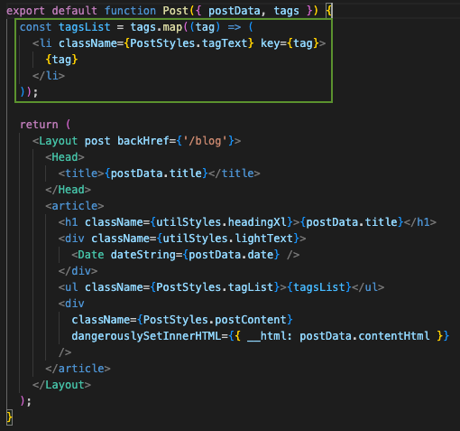 generating tag html